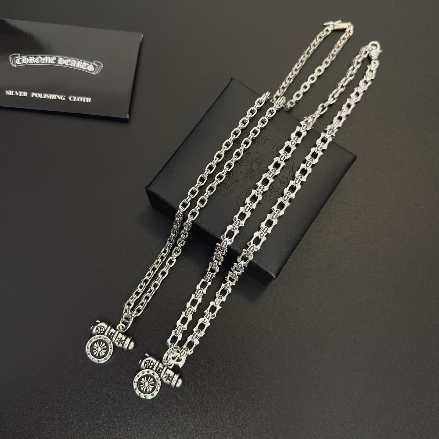 Chrome Hearts Silver Chain with Cannon Pendant